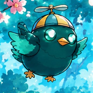 Pip wearing a propeller hat