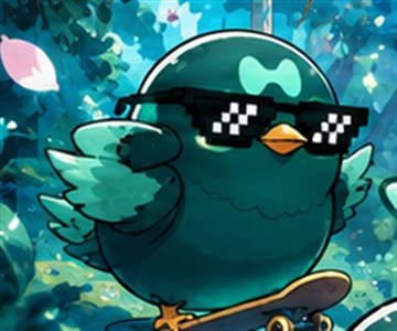 Pip on a skateboard wearing sunglasses